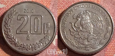 Мексика 20 сентаво 2010 года, KM# 935, 356-085