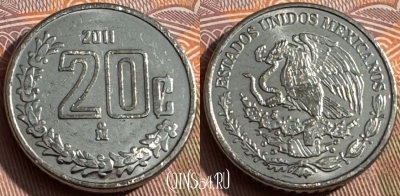 Мексика 20 сентаво 2011 года, KM# 935, 157s-044 ♛