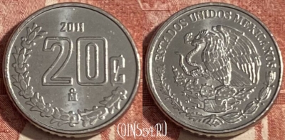 Мексика 20 сентаво 2011 года, KM# 935, 376r-135 ♛