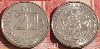Мексика 20 сентаво 2016 года, KM# 935, UNC, 263-046