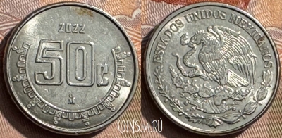Мексика 50 сентаво 2022 года, KM# 93, 296s-132 ♛