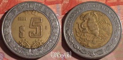 Мексика 5 песо 2004 года, KM# 605, 059f-062