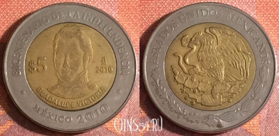 Мексика 5 песо 2010 года, KM# 929, 342-013