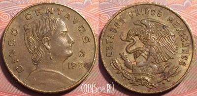 Мексика 5 сентаво 1966 года, KM# 426, 249-078