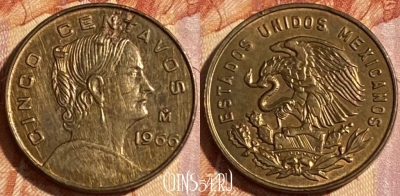 Мексика 5 сентаво 1966 года, KM# 426, 465q-074
