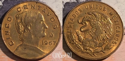 Мексика 5 сентаво 1967 года, KM# 426, a143-037