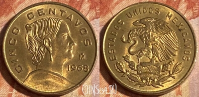Мексика 5 сентаво 1968 года, KM# 426, 289r-017