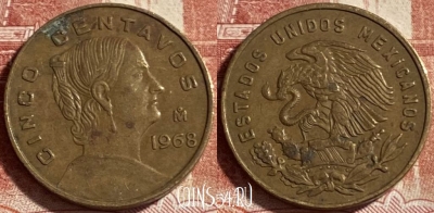 Мексика 5 сентаво 1968 года, KM# 426, 492р-078
