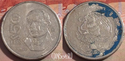 Мексика 50 песо 1988 года, KM# 495, 146b-059