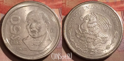 Мексика 50 песо 1988 года, KM# 495, 179b-075