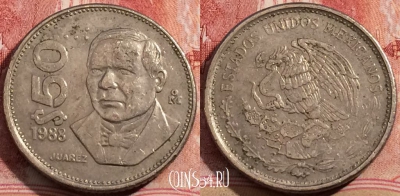Мексика 50 песо 1988 года, KM# 495, 208-087