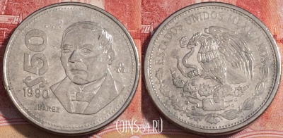 Мексика 50 песо 1990 года, KM# 495a, 253-127