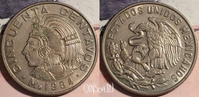 Мексика 50 сентаво 1964 года, KM# 451, a104-129