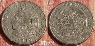 Мексика 50 сентаво 1970 года, KM# 452, 262r-008