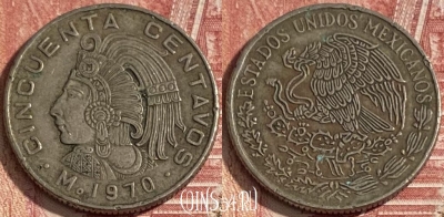 Мексика 50 сентаво 1970 года, KM# 452, 270r-140