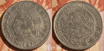 Мексика 50 сентаво 1971 года, KM# 452, 296r-039
