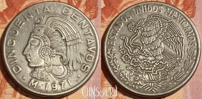 Мексика 50 сентаво 1971 года, KM# 452, 465q-063