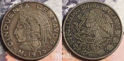 Мексика 50 сентаво 1975 года, KM# 452, a075-009
