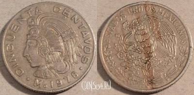 Мексика 50 сентаво 1976 года, KM# 452, 111-094
