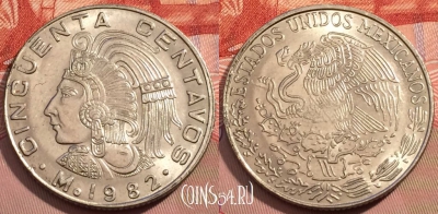 Мексика 50 сентаво 1982 года, KM# 452, 243-128