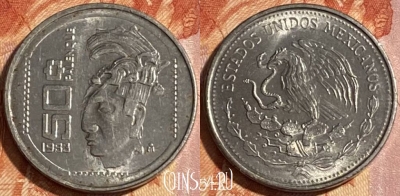 Мексика 50 сентаво 1983 года, KM# 492, 465q-071 ♛
