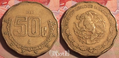 Мексика 50 сентаво 1992 года, KM# 549, 212a-123