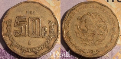 Мексика 50 сентаво 1993 года, KM# 549, 188a-112