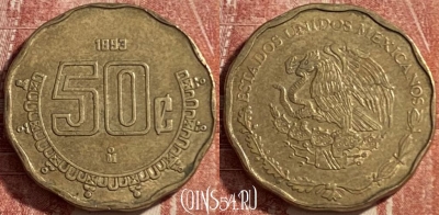 Мексика 50 сентаво 1993 года, KM# 549, 485р-049 ♛