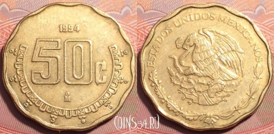 Мексика 50 сентаво 1994 года, KM# 549, 249-077