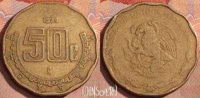 Мексика 50 сентаво 1994 года, KM# 549, 356k-121