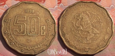 Мексика 50 сентаво 1998 года, KM# 549, 269a-087