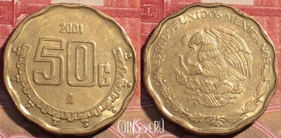 Мексика 50 сентаво 2001 года, KM# 549, 074c-100