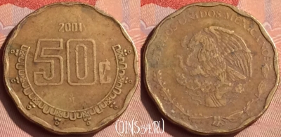 Мексика 50 сентаво 2001 года, KM# 549, 239n-055