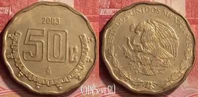 Мексика 50 сентаво 2003 года, KM# 549, 284m-064