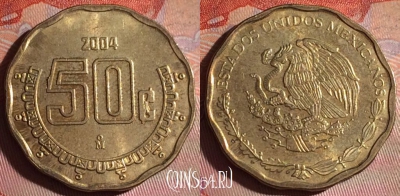 Мексика 50 сентаво 2004 года, KM# 549, 151f-080