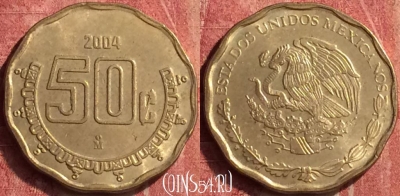 Мексика 50 сентаво 2004 года, KM# 549, 409-124