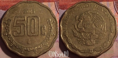 Мексика 50 сентаво 2005 года, KM# 549, 139b-117