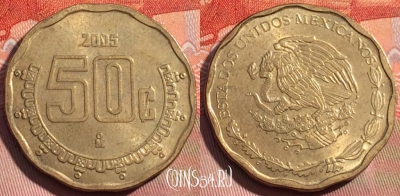 Мексика 50 сентаво 2005 года, KM# 549, 266a-026
