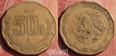 Мексика 50 сентаво 2005 года, KM# 549, 406n-026