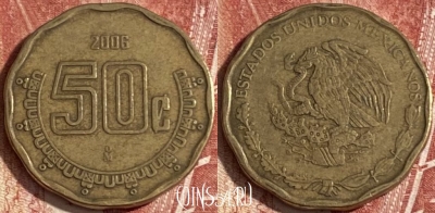 Мексика 50 сентаво 2006 года, KM# 549, 201r-008
