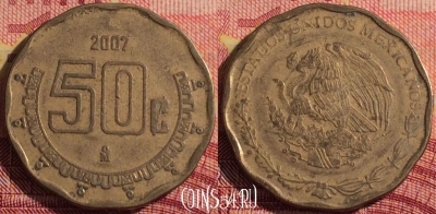 Мексика 50 сентаво 2007 года, KM# 549, 296i-140