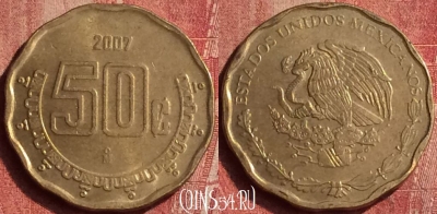 Мексика 50 сентаво 2007 года, KM# 549, 407-022
