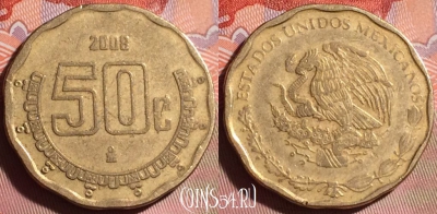 Мексика 50 сентаво 2008 года, KM# 549, 166g-115