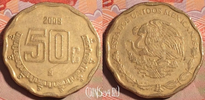 Мексика 50 сентаво 2008 года, KM# 549, 198a-039