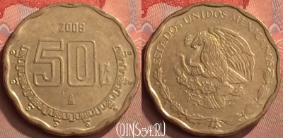Мексика 50 сентаво 2008 года, KM# 549, 266m-012