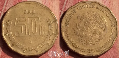 Мексика 50 сентаво 2008 года, KM# 549, 411n-047