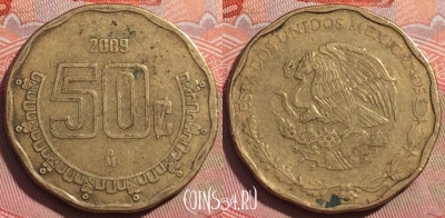 Мексика 50 сентаво 2009 года, KM# 549, 242a-092
