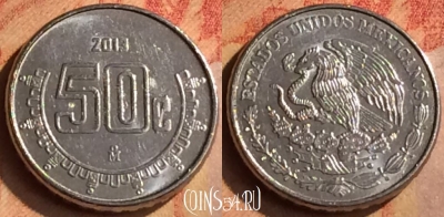 Мексика 50 сентаво 2013 года, KM# 936, 167n-097