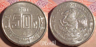 Мексика 50 сентаво 2013 года, KM# 936, 201a-018