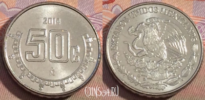 Мексика 50 сентаво 2014 года, KM# 936, 114c-139
